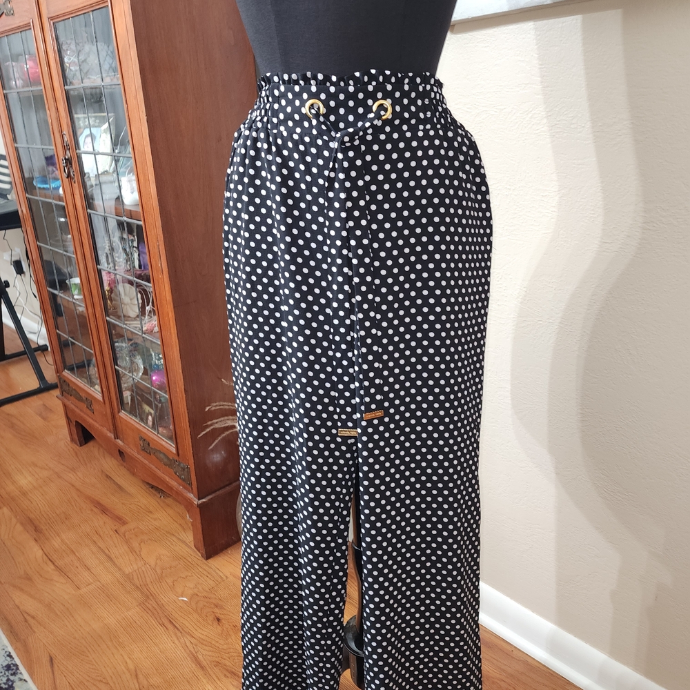 Michael Kors Black and White Wide Leg Pants